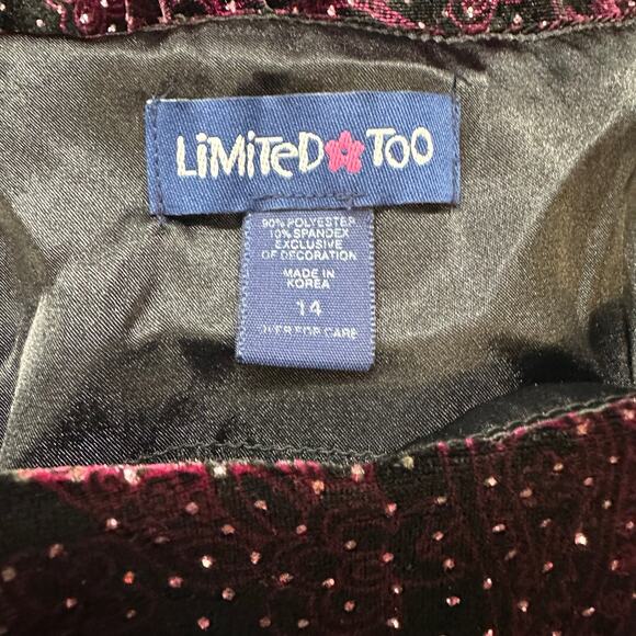 Vintage Y2K Limited Too Velvet Sparkle Dress Homecoming Ruffles Small - Picture 4 of 4